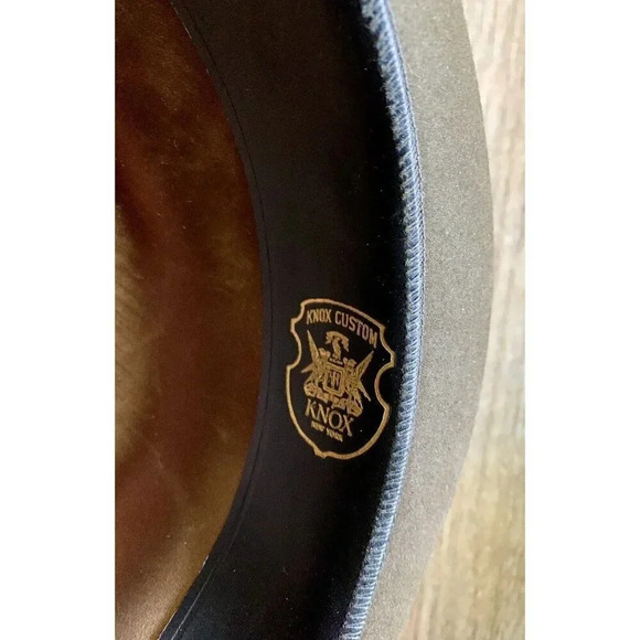 Knox Custom Chase Fifth Ave New York Green Fedora Feather Hat Men’s Size 7 1/8 - Picture 7 of 10